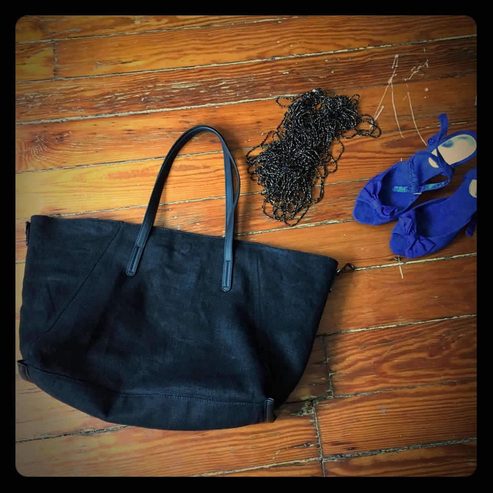 Black denim bag
